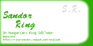 sandor ring business card